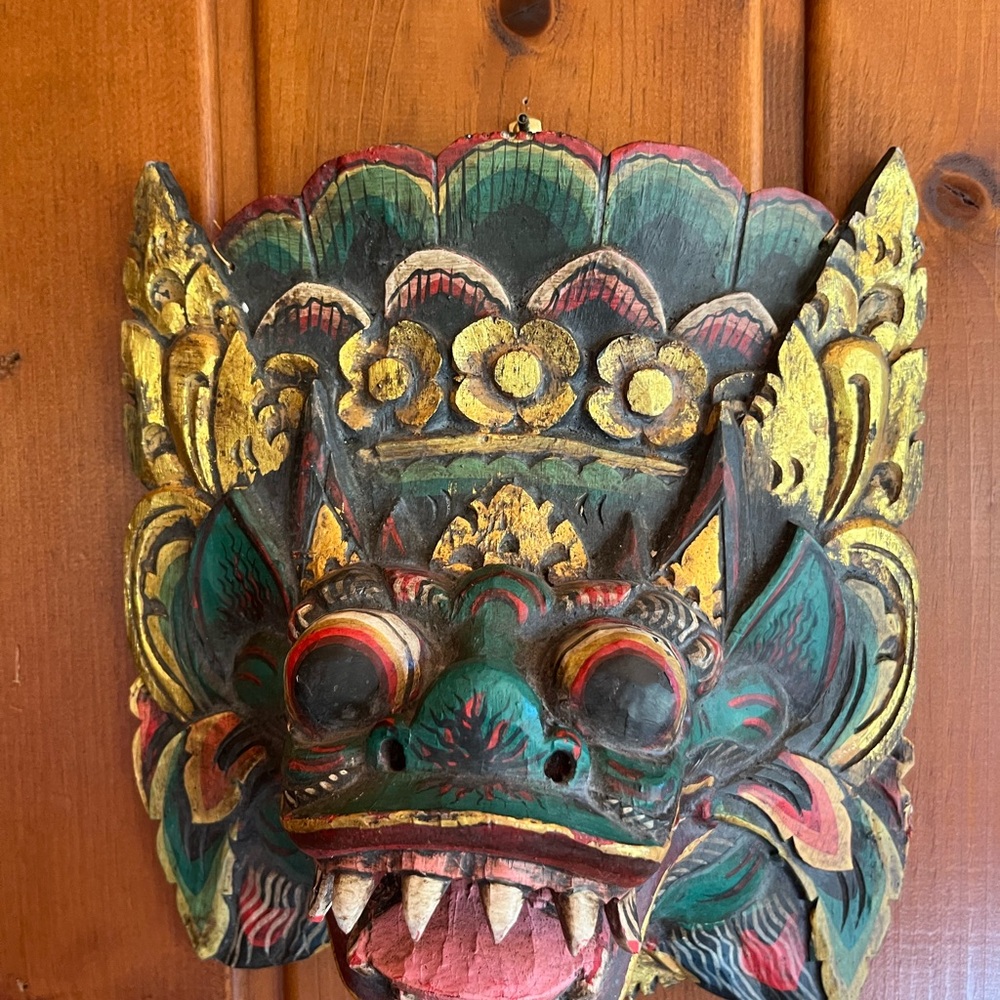 Bali Colorful Carved Wooden Mask